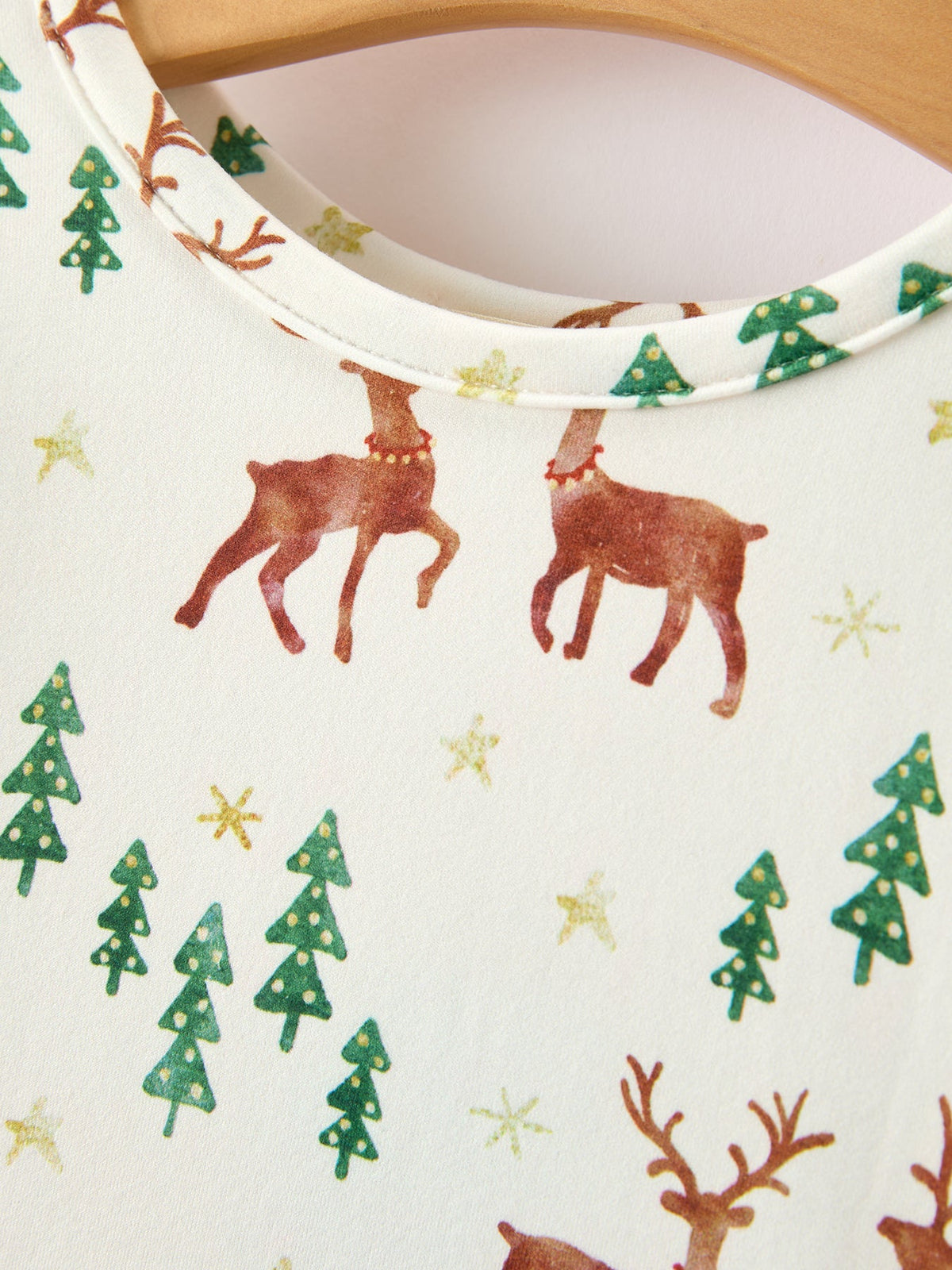 Girls Christmas Deer & Pine Tree Twirl Dress