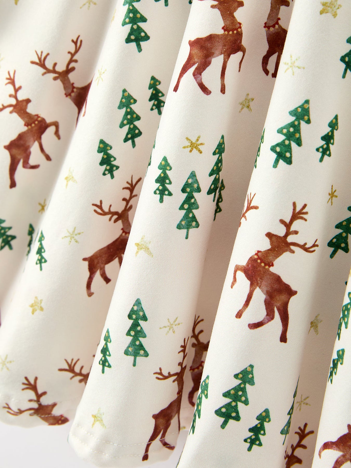 Girls Christmas Deer & Pine Tree Twirl Dress