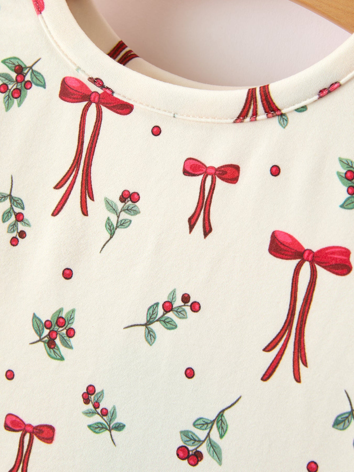 Girls Christmas Bow & Berry Twirl Dress