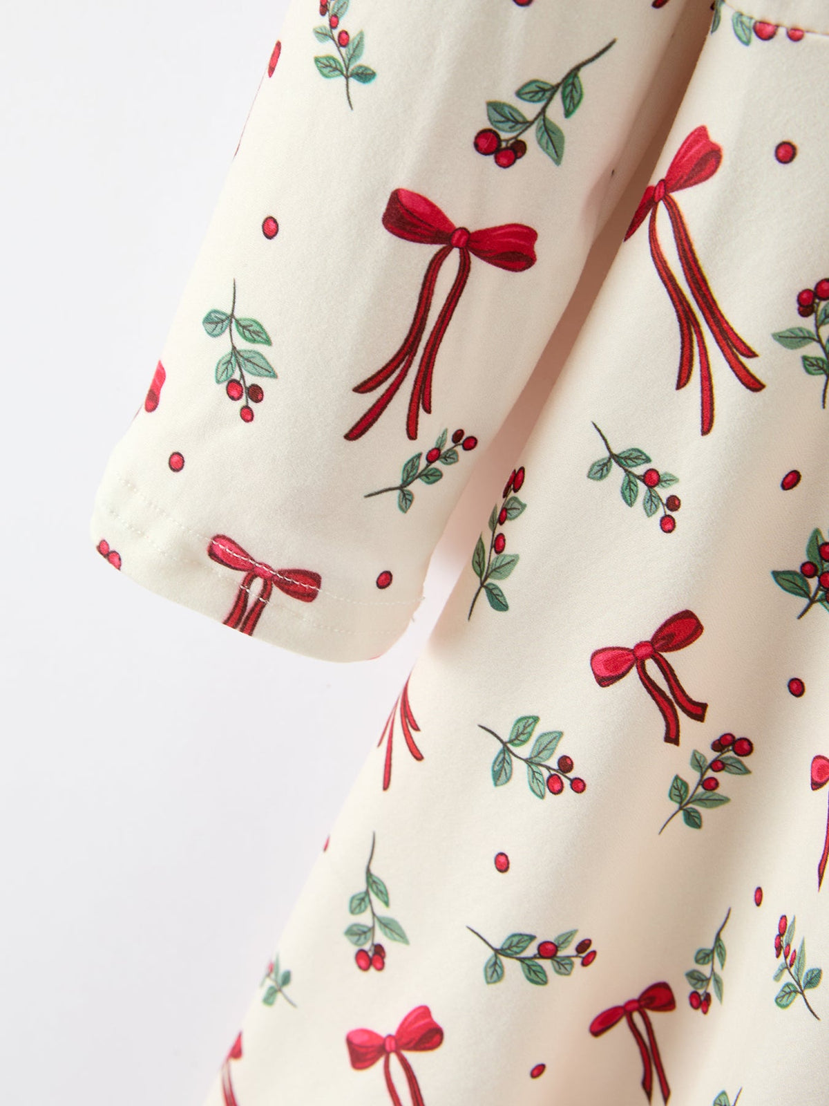 Girls Christmas Bow & Berry Twirl Dress