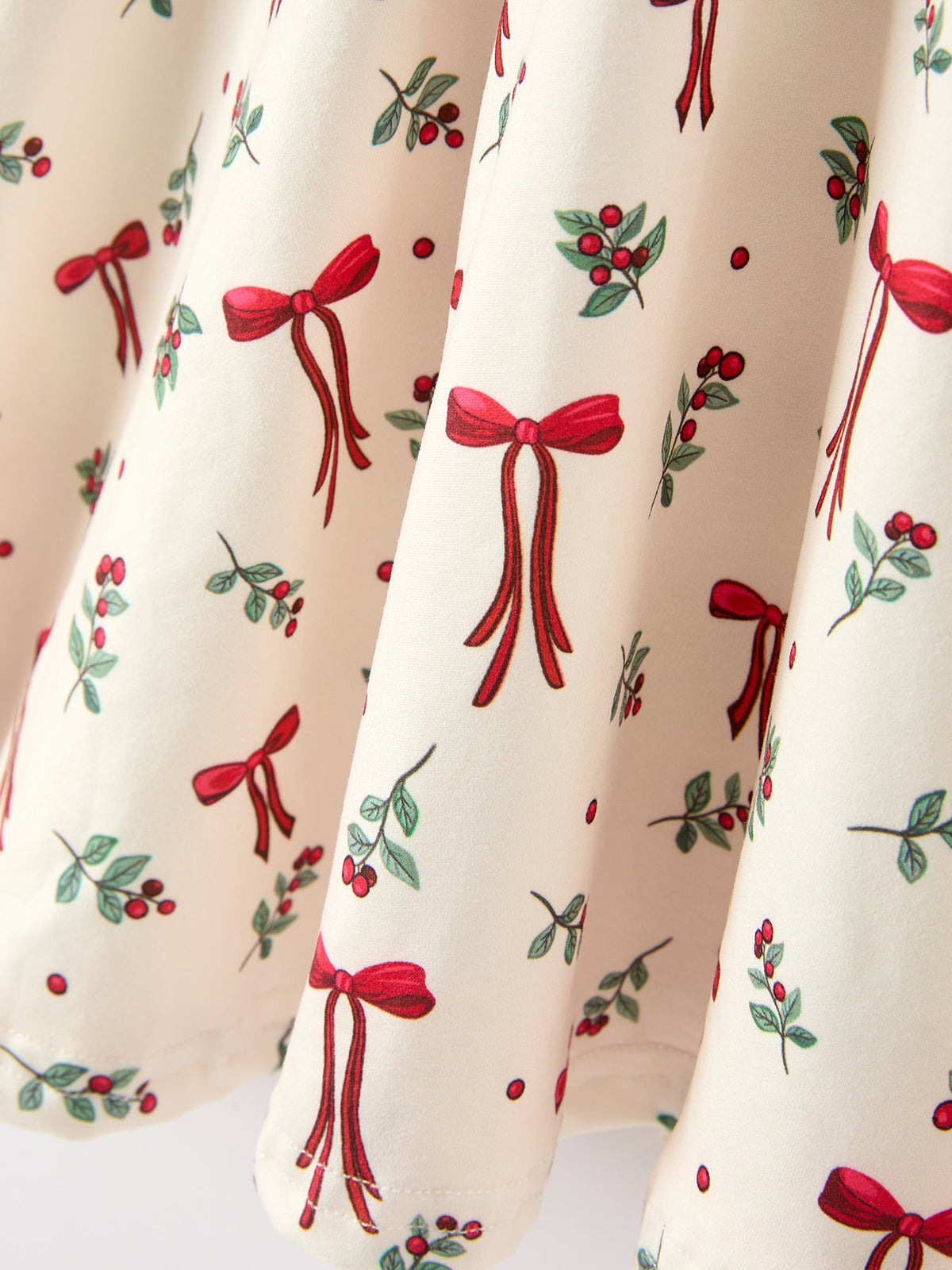 Girls Christmas Bow & Berry Twirl Dress
