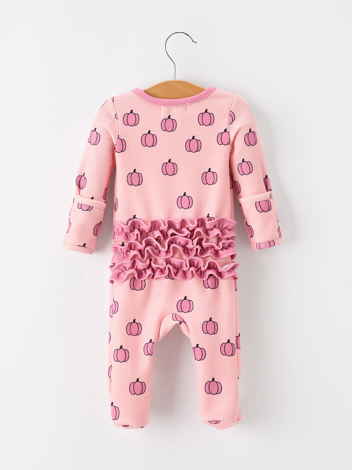Pink Pumpkin Ruffle Zippy Romper