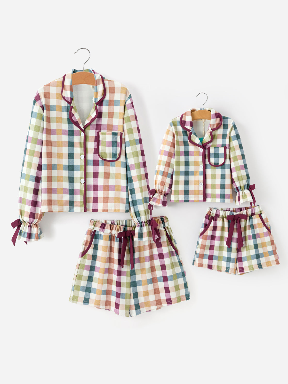 Mommy & Me Fall Plaid Ruffle Pajama Set