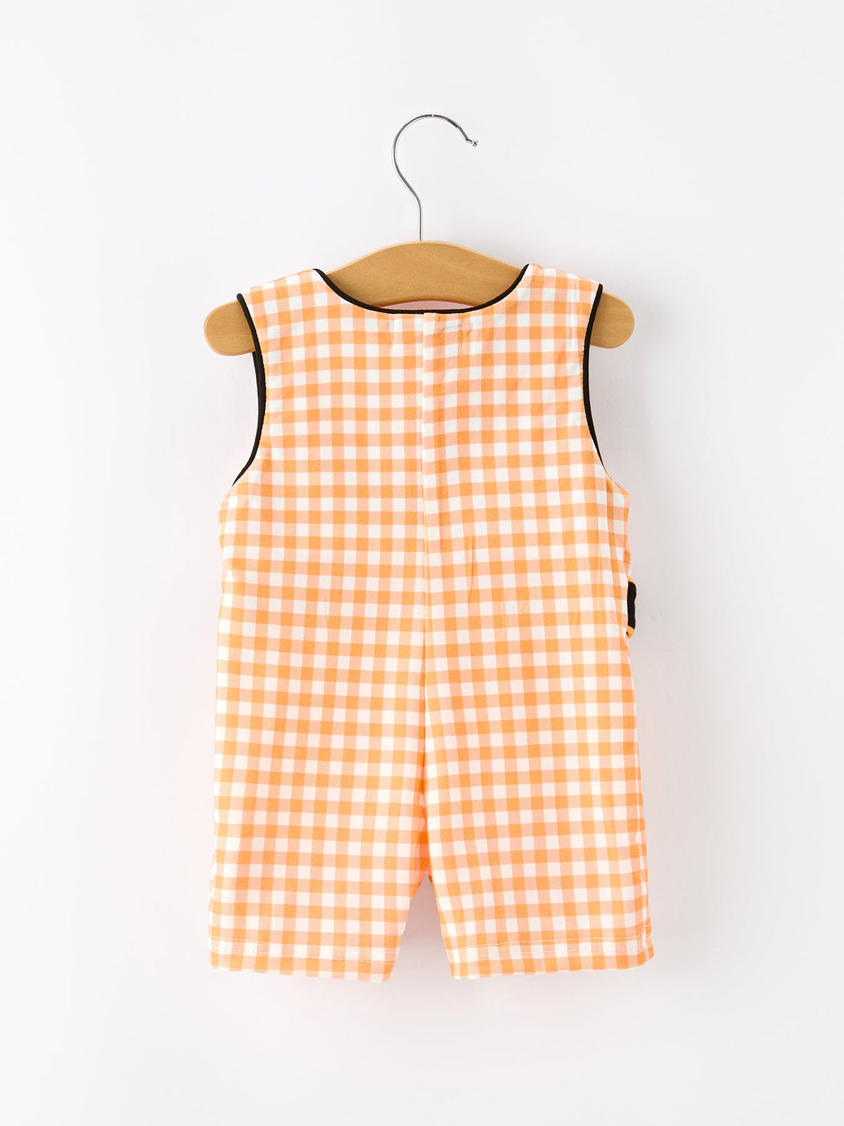 Halloween Puppy Pumpkin Gingham Jon Jon Romper