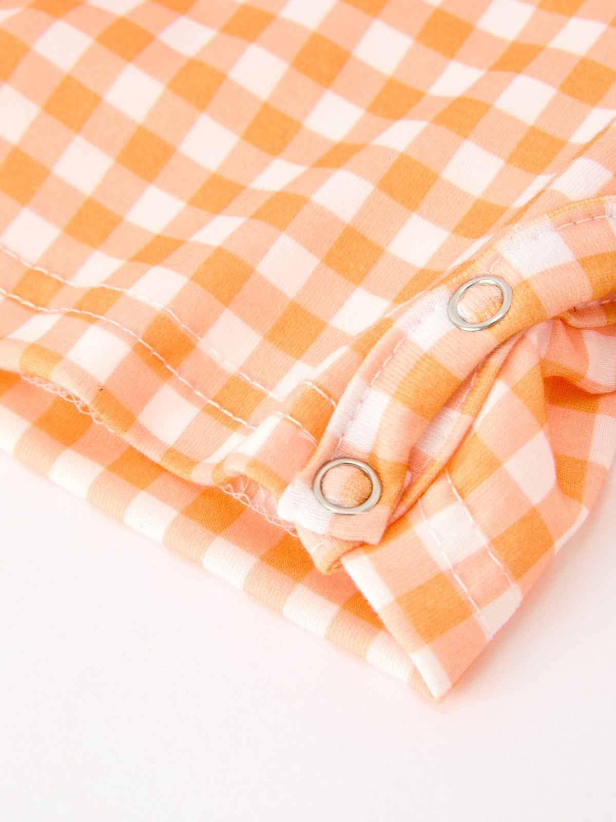 Halloween Puppy Pumpkin Gingham Jon Jon Romper