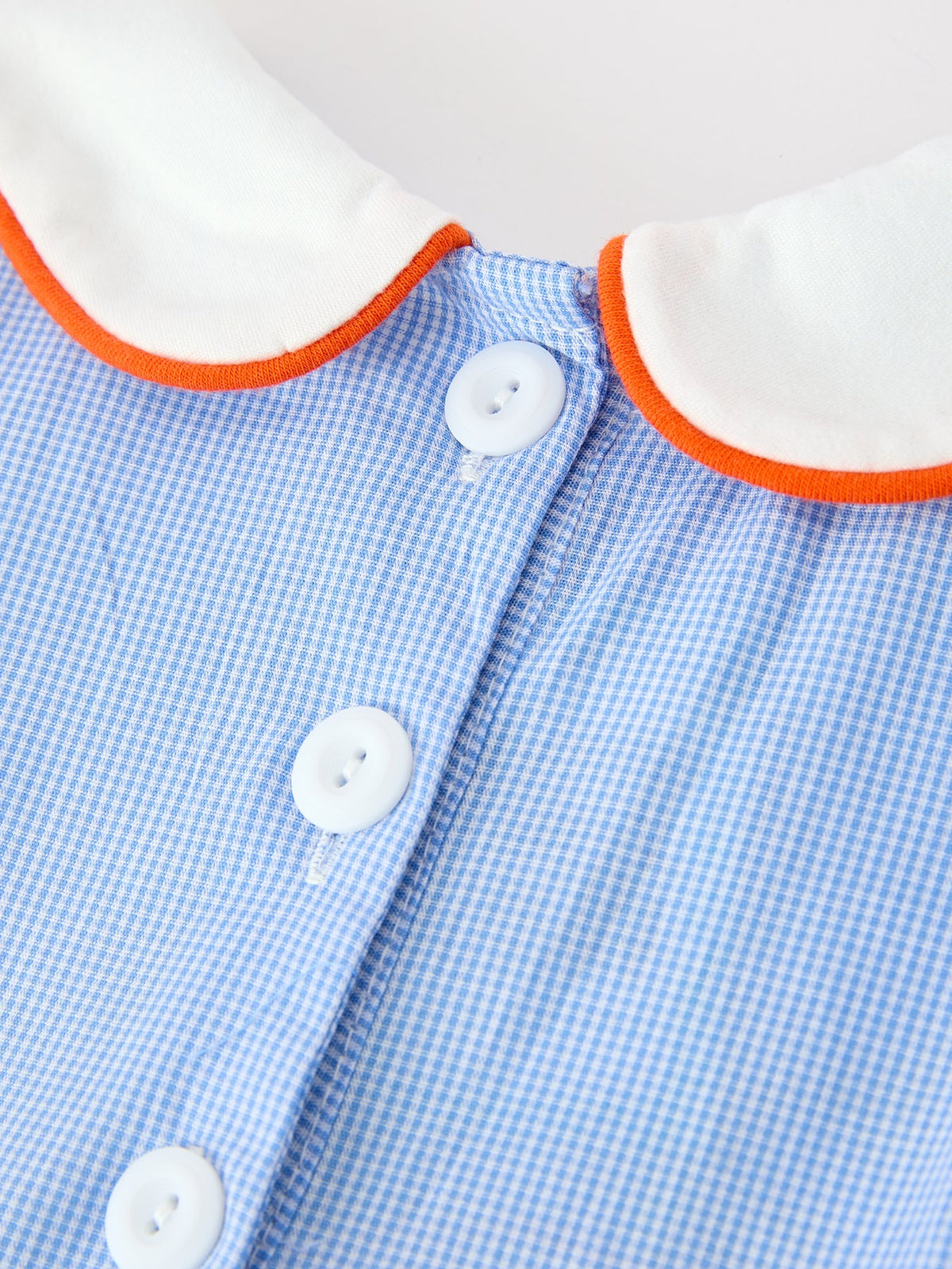 Girls Pumpkin Plaid Peter Pan Collar Dress
