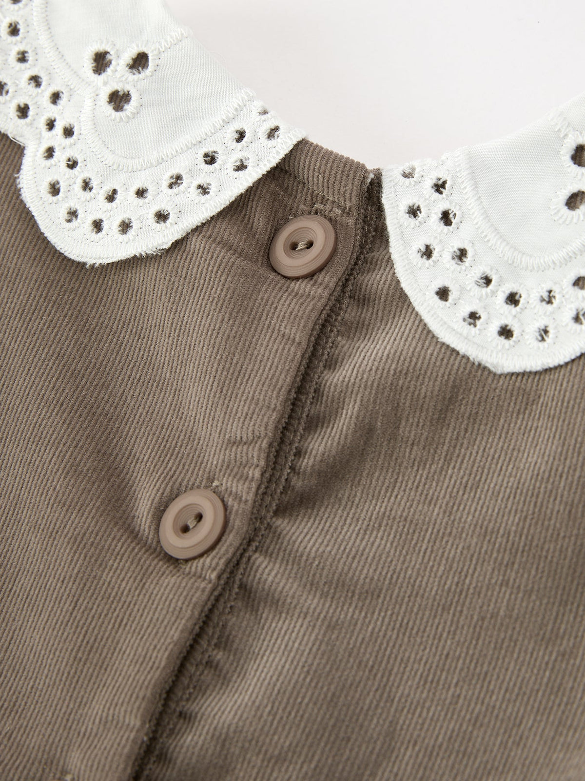 Pumpkin Smocked Eyelet Collar Fall Dress