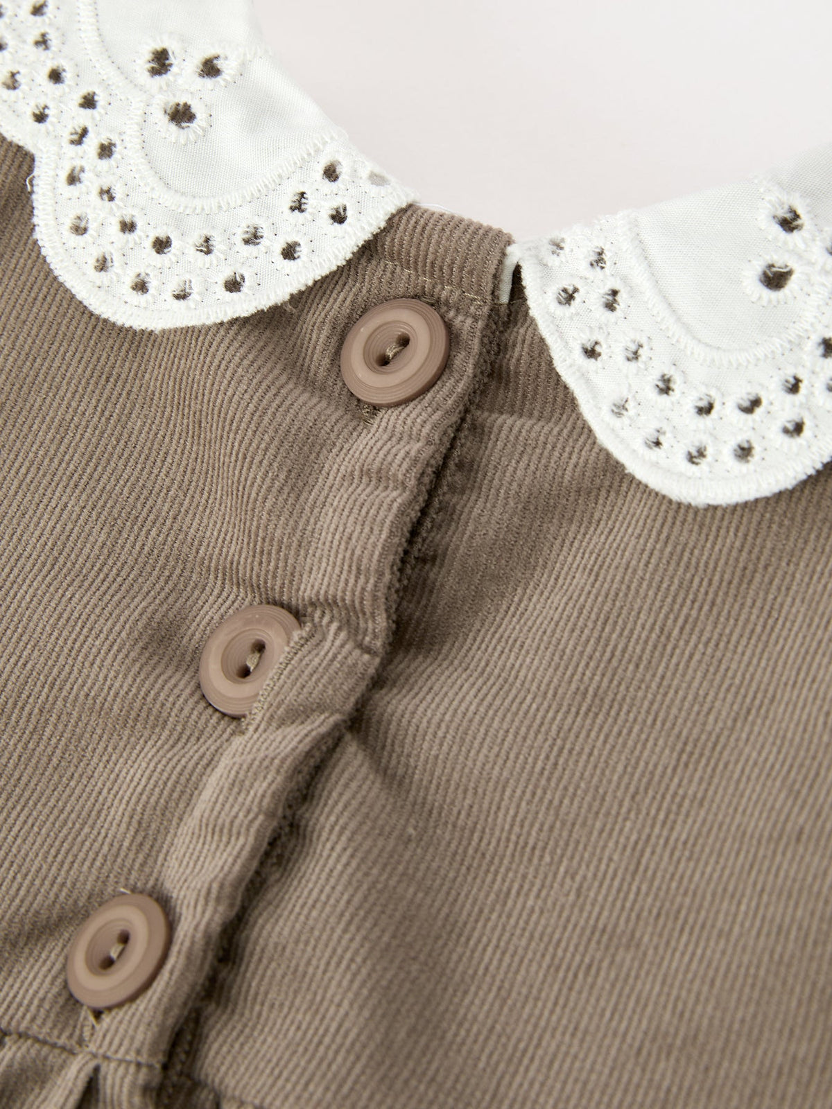 Pumpkin Smocked Eyelet Collar Romper