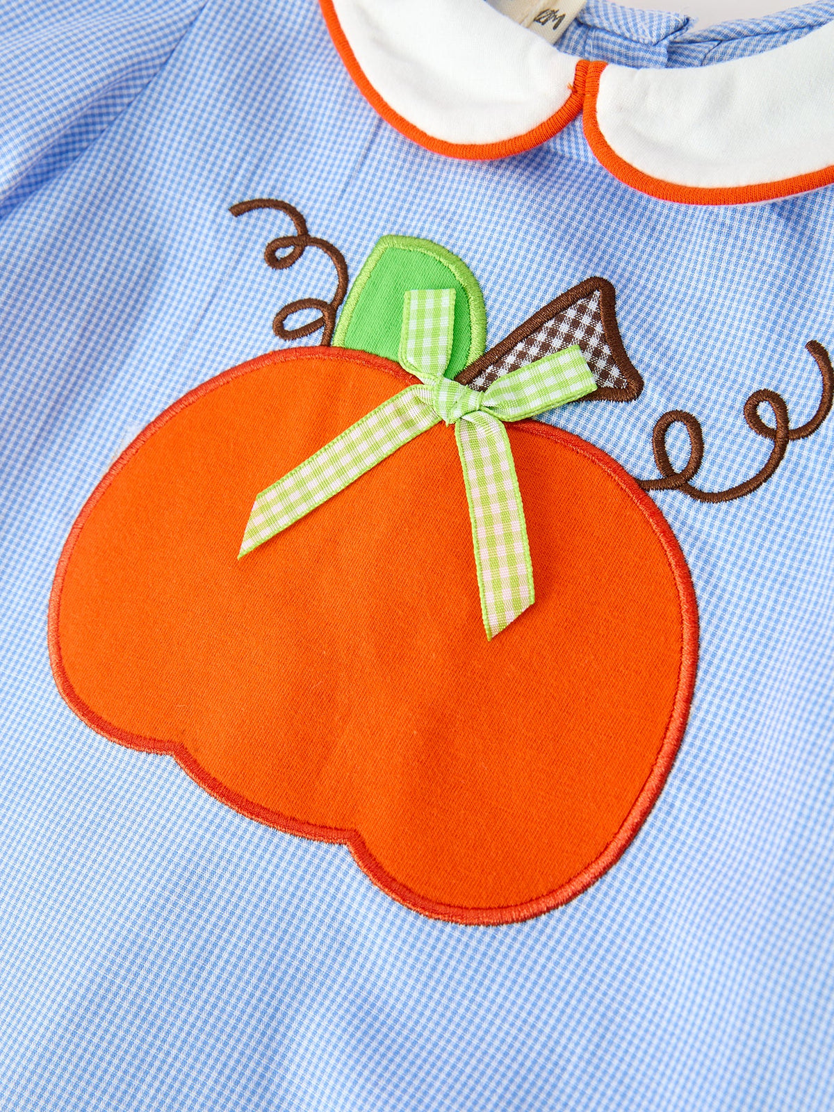 Girls Pumpkin Appliqué Fall Bloomer Set