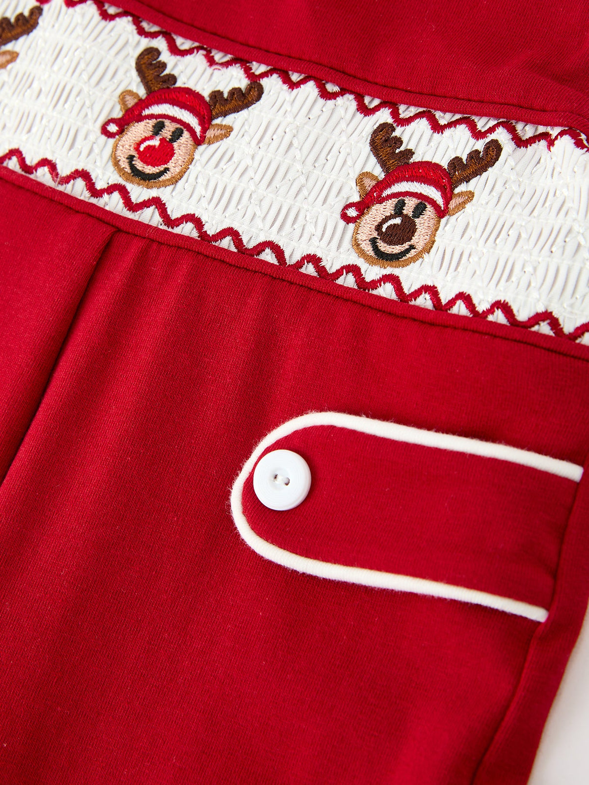 Baby Boys Christmas Reindeer Smocked Romper