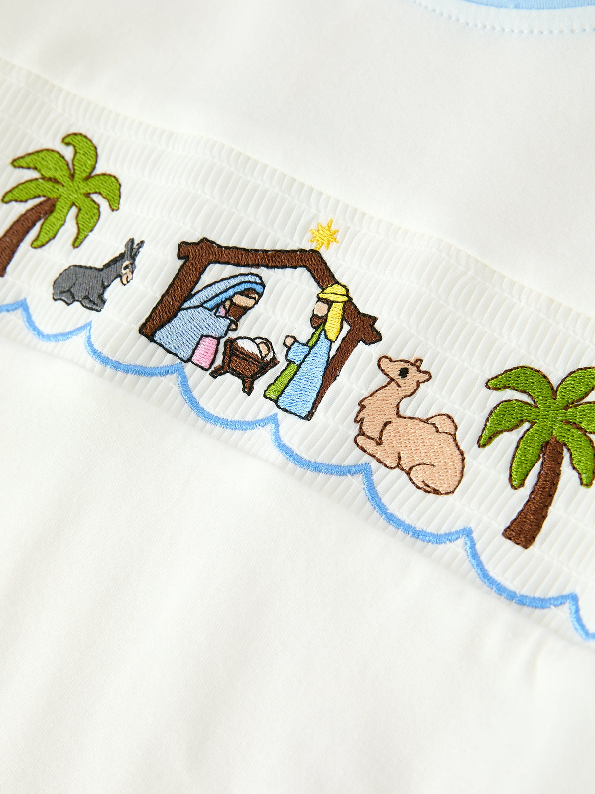 Boys Christmas Nativity Embroidered Top & Pants Set