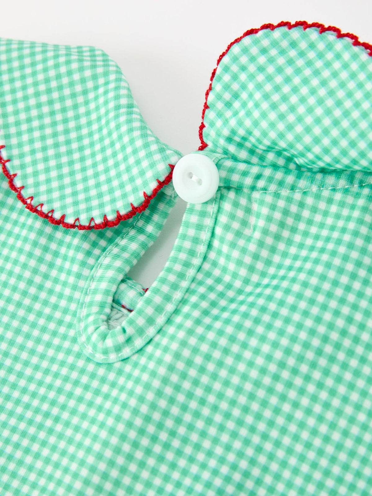 Girls Green Plaid Christmas Smocked Dress