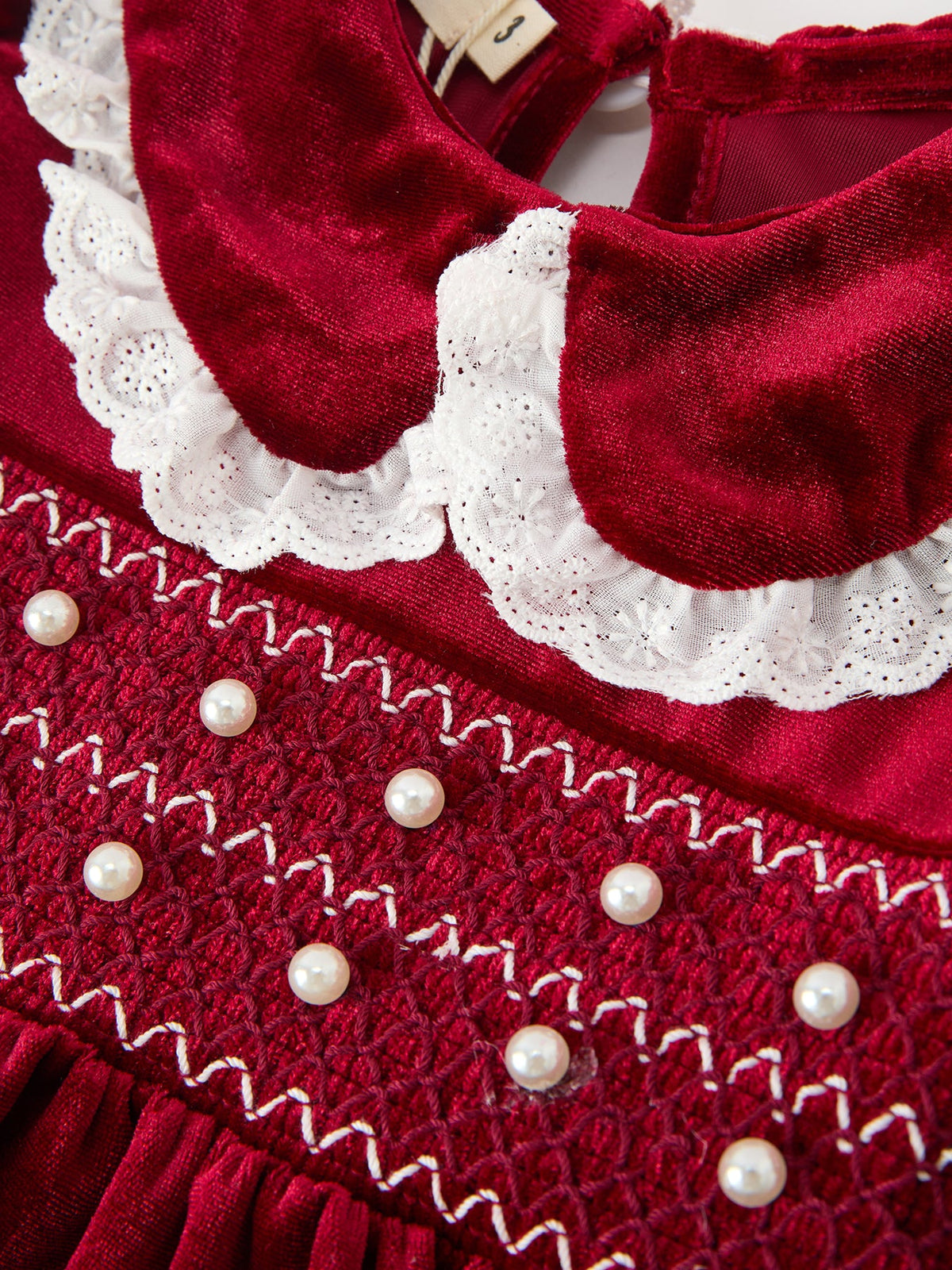 Girls Burgundy Velvet Christmas Dress