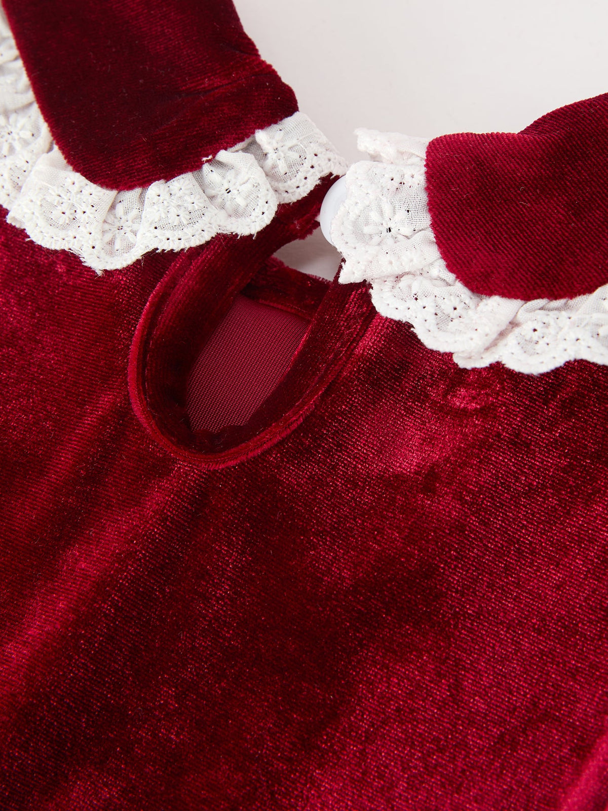 Girls Burgundy Velvet Christmas Dress