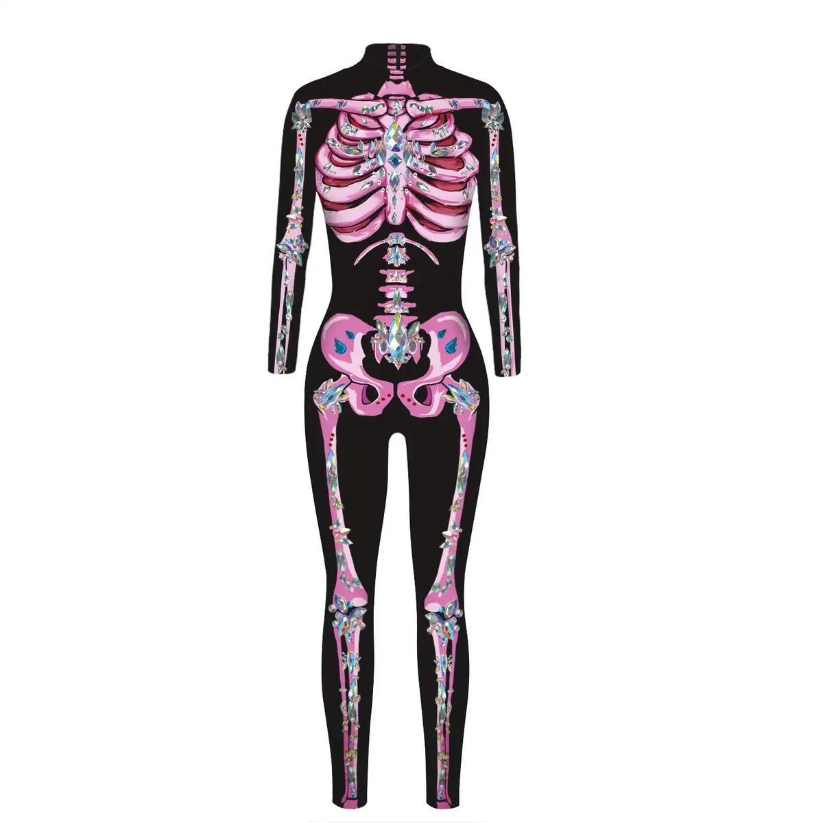 Halloween Skeleton Print Jumpsuit