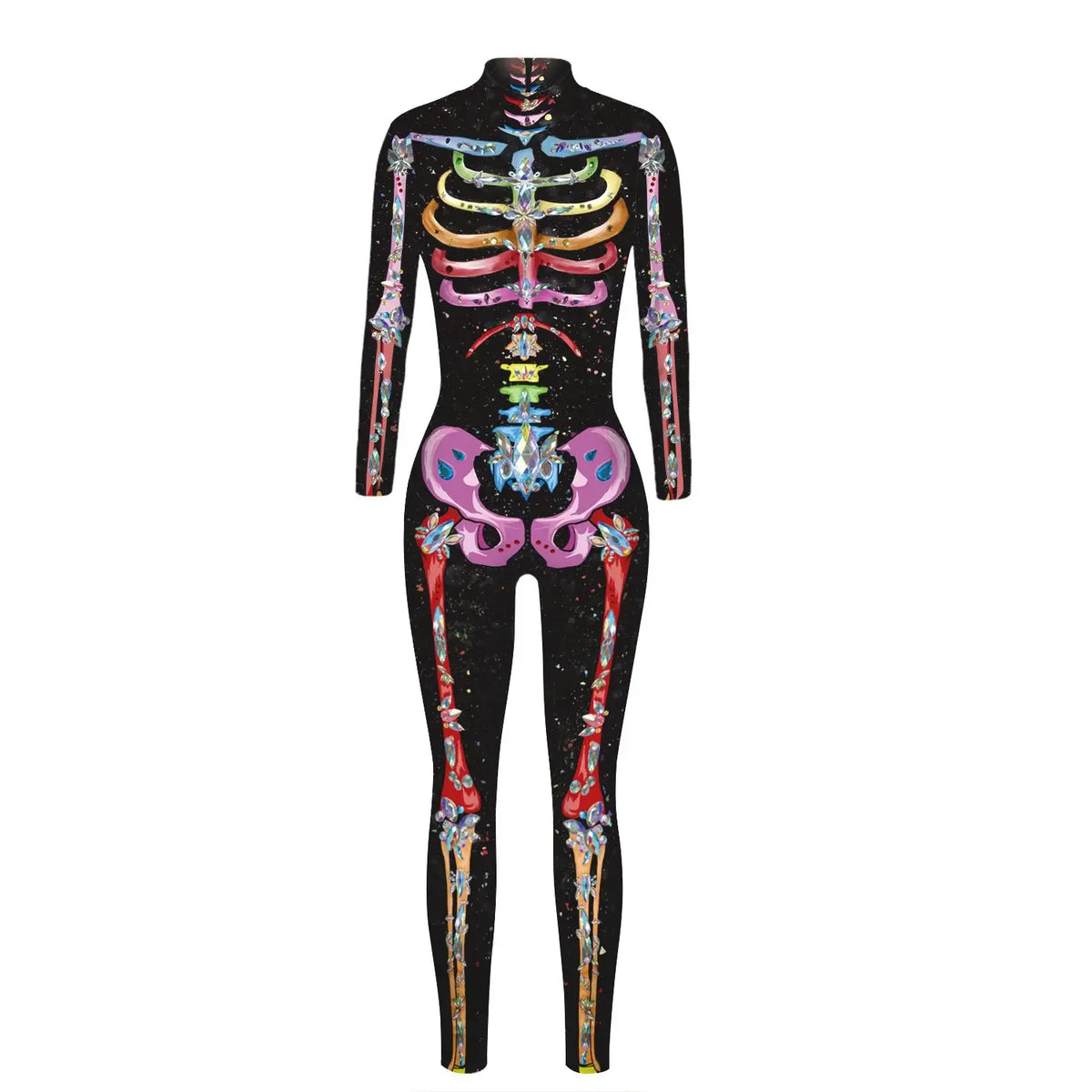 Halloween Skeleton Print Jumpsuit