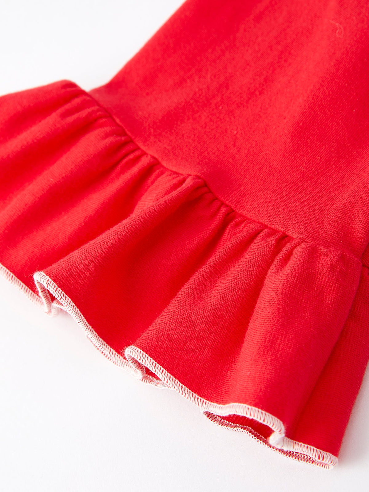 Girls Christmas Red Santa Embroidered Pajama Set