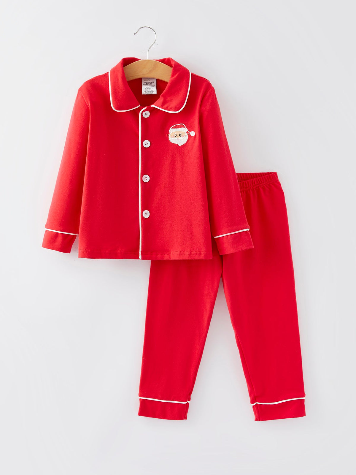 Boys Christmas Santa Embroidered Pajama Set