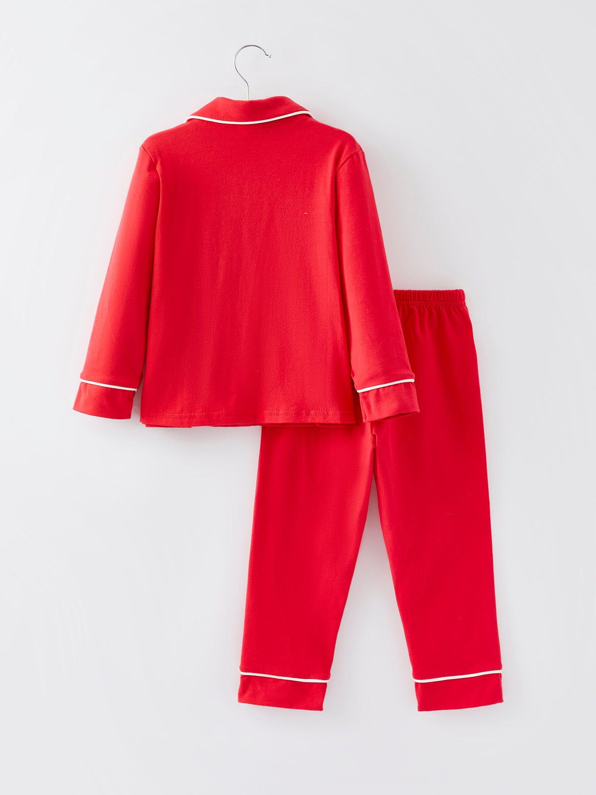 Boys Christmas Santa Embroidered Pajama Set