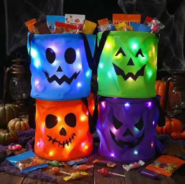 LED Halloween Trick or Treat Candy Bucket