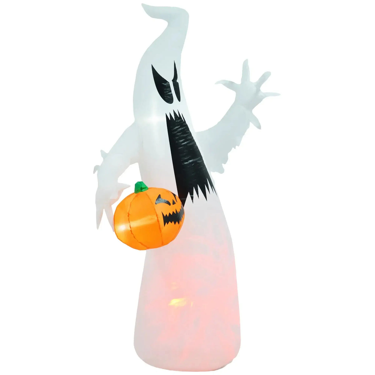 6 FT Light-Up Halloween Ghost Inflatable with Pumpkin