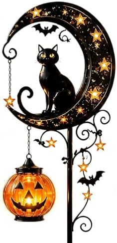 Black Cat Moon Garden Light
