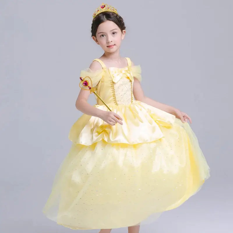 Girls Yellow Beauty Princess Dress