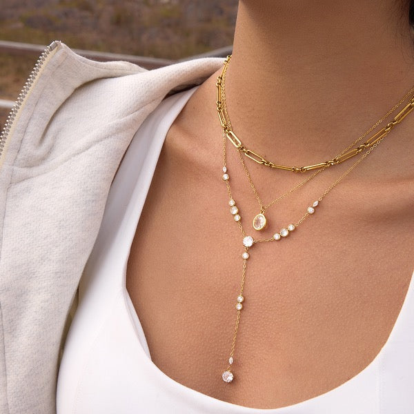 Cascade Crystal Drop Necklace