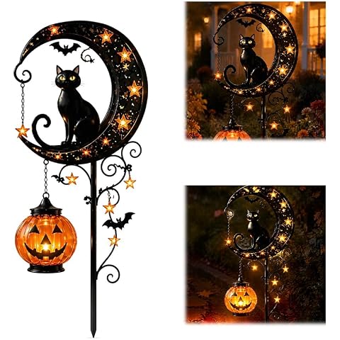 Black Cat Moon Garden Light
