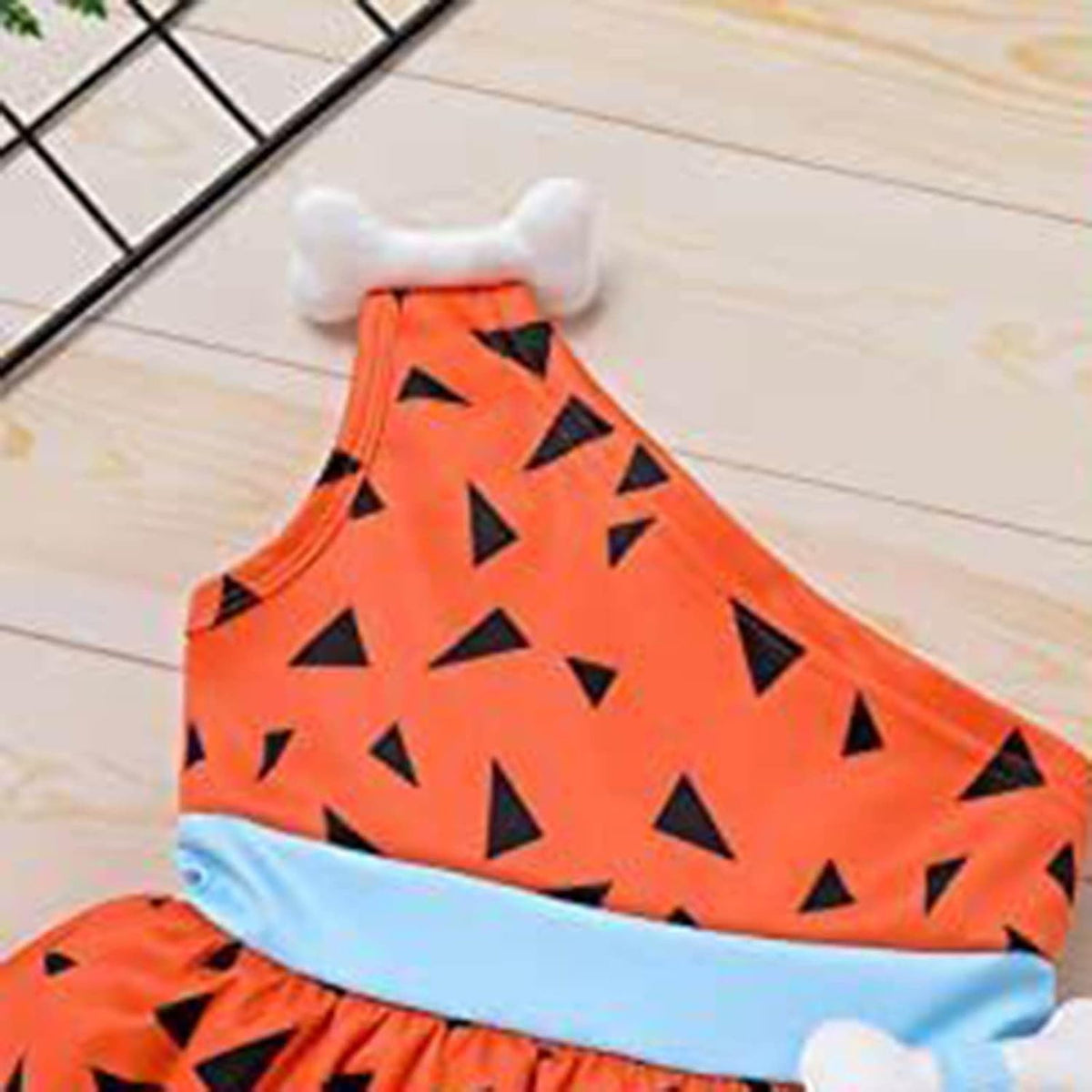 Kids Caveman Halloween Costume Dress with Bone Headband