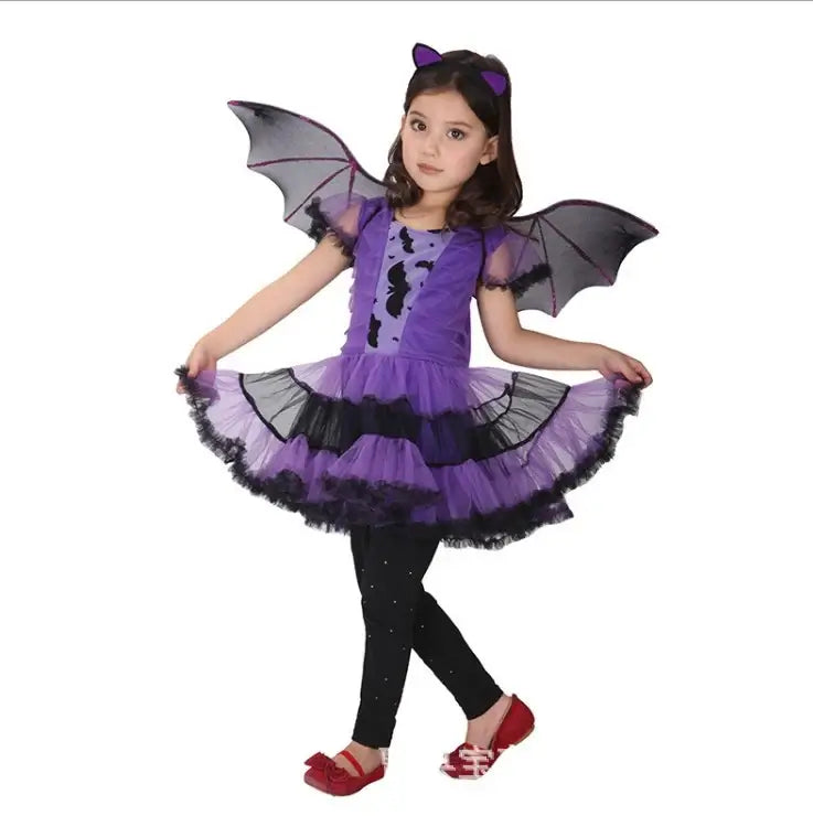 Girls Halloween Bat Costume Dress