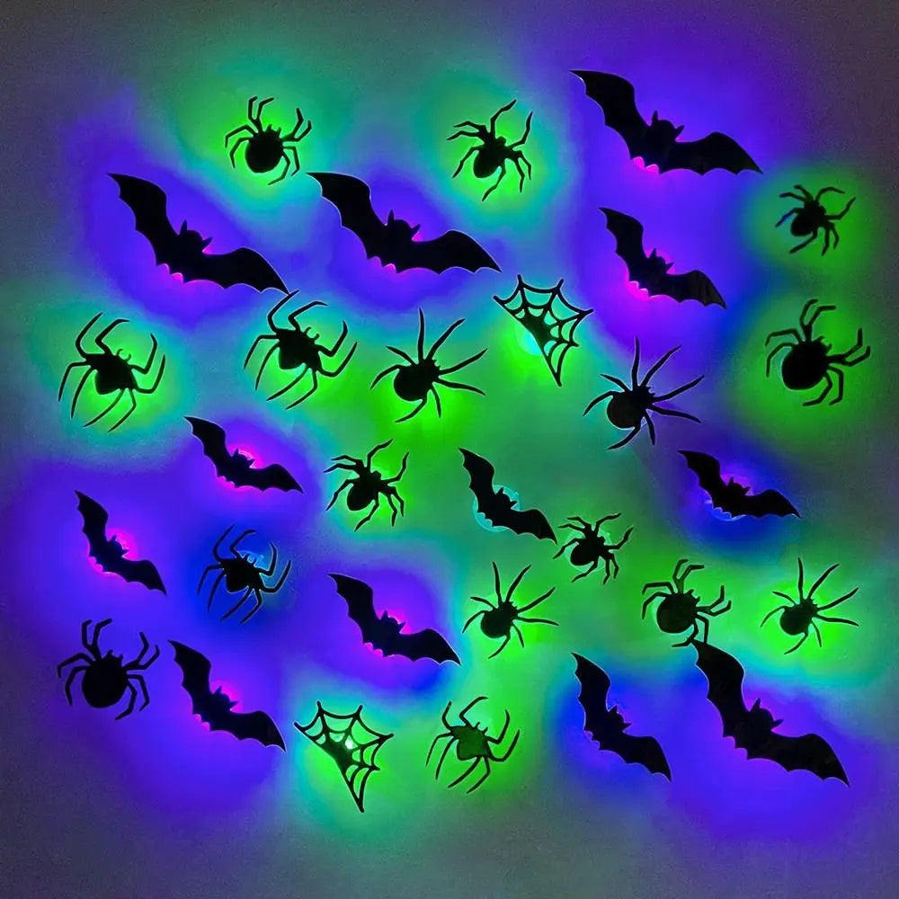 3D LED Halloween Bat & Spider Wall Lights