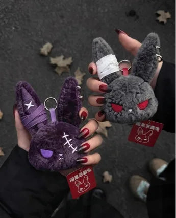 Gothic Bunny Plush Bag Charm