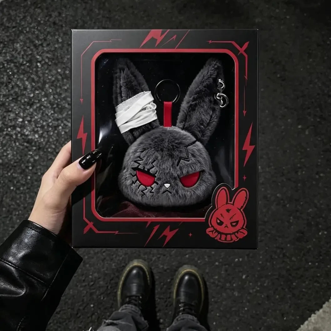 Gothic Bunny Plush Bag Charm