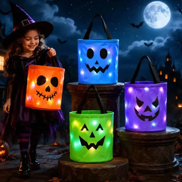 LED Halloween Trick or Treat Candy Bucket