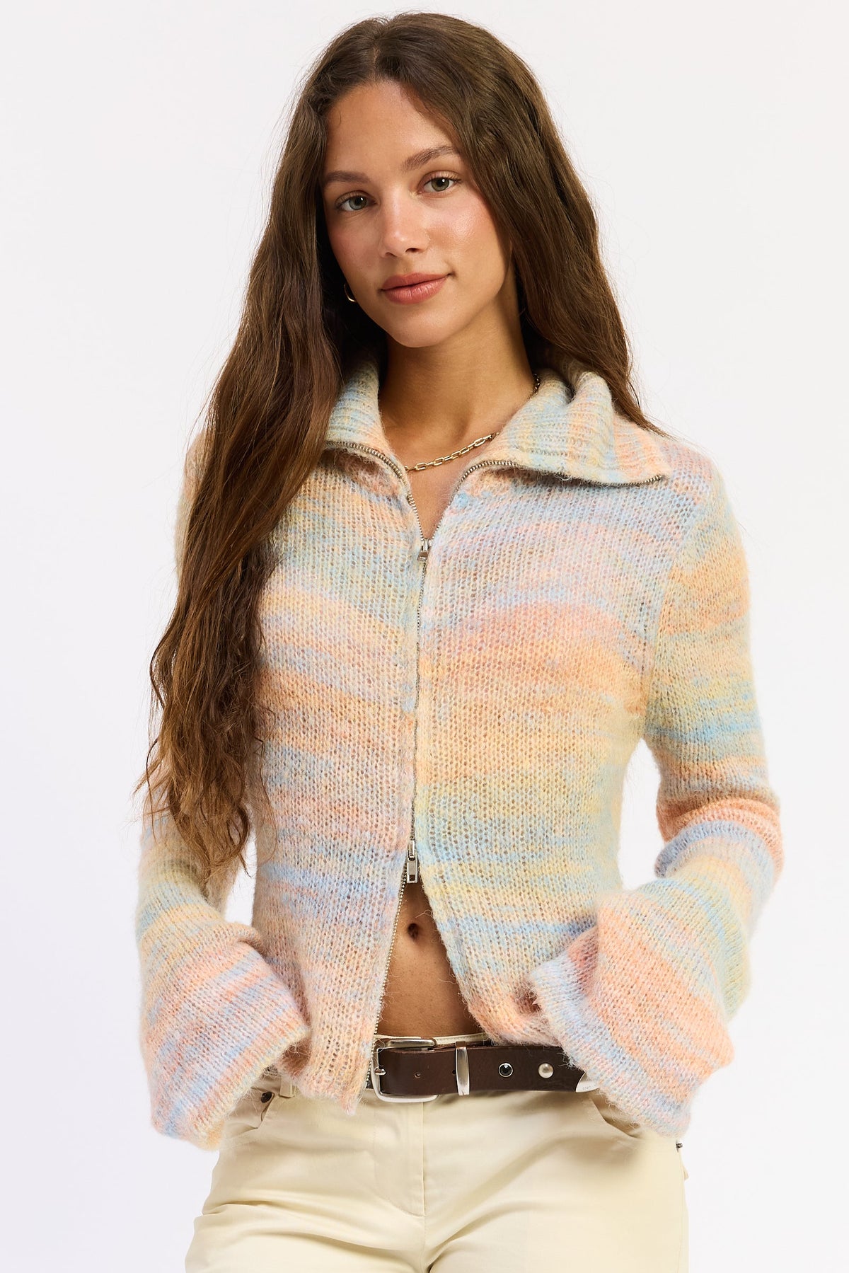 Women’s Mira Zip-Up Turtleneck Knit Sweater