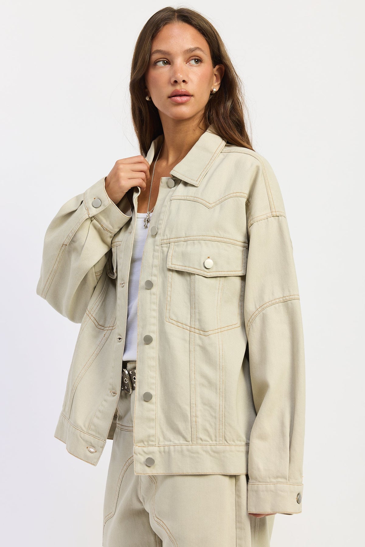 Women’s Zofia Oversized Twill Button-Up Jacket