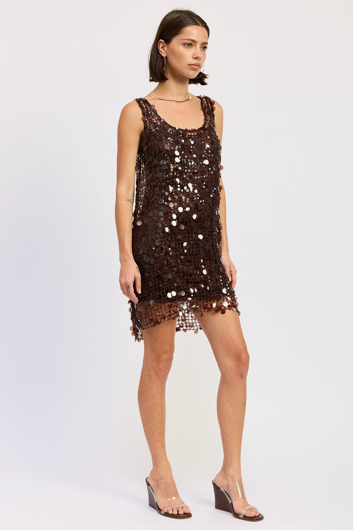 Bellezza Sequin Mesh Mini Dress