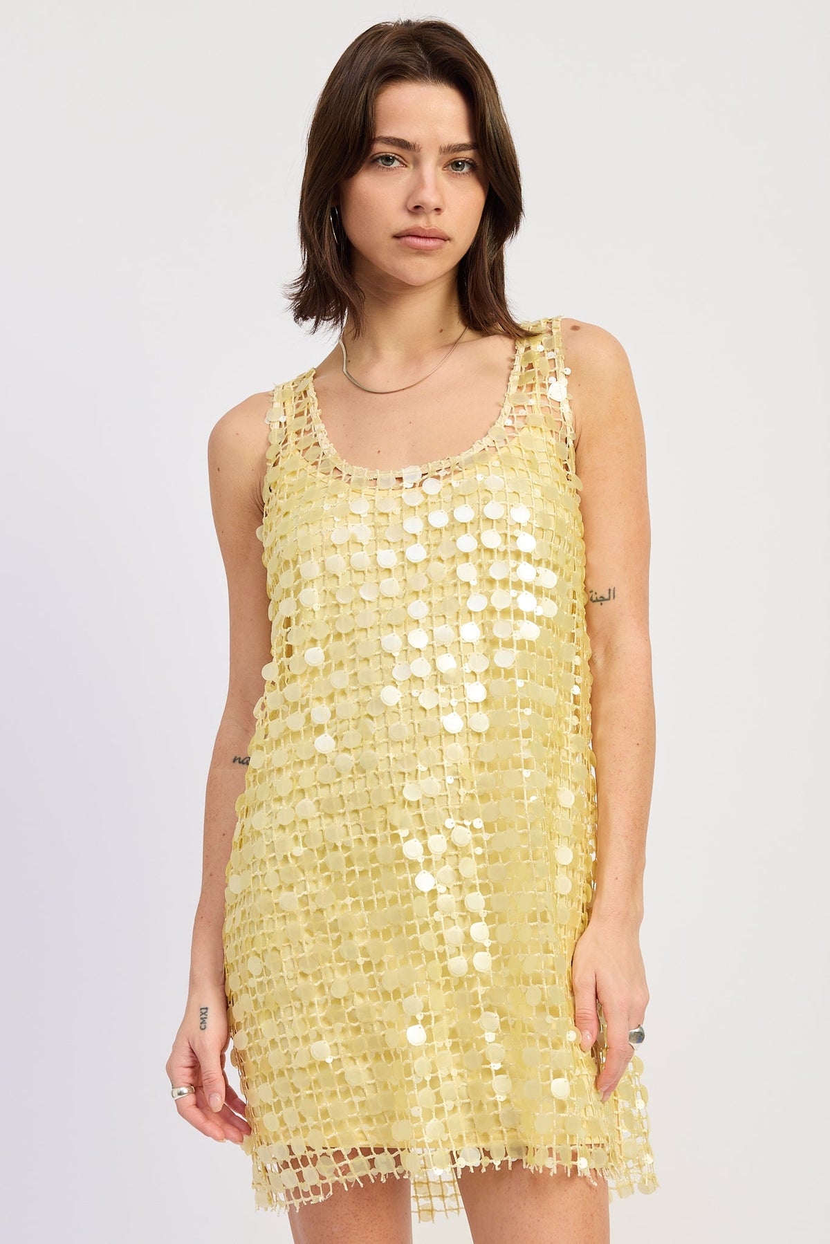 Bellezza Sequin Mesh Mini Dress