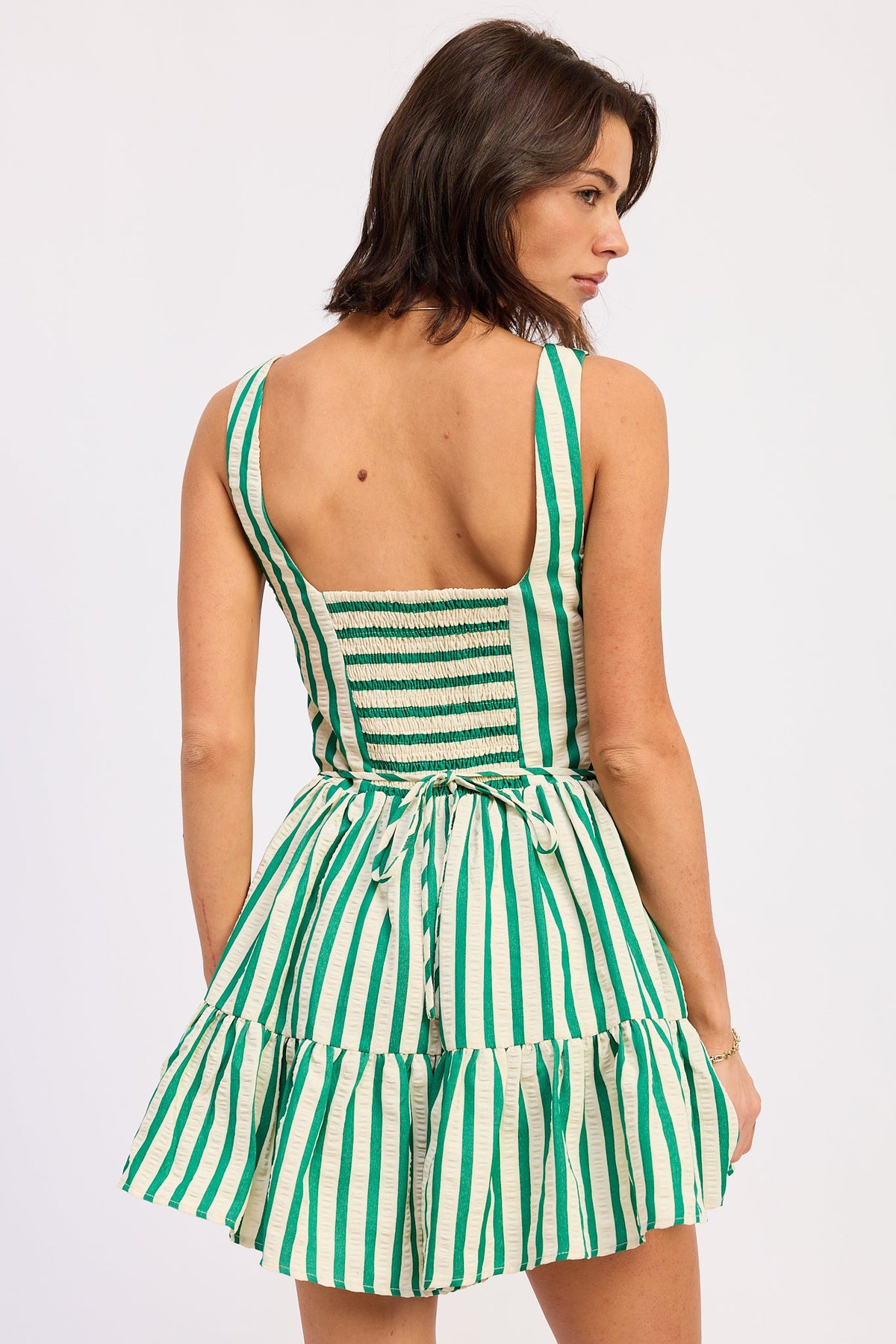 Indra Button-Front Babydoll Mini Romper