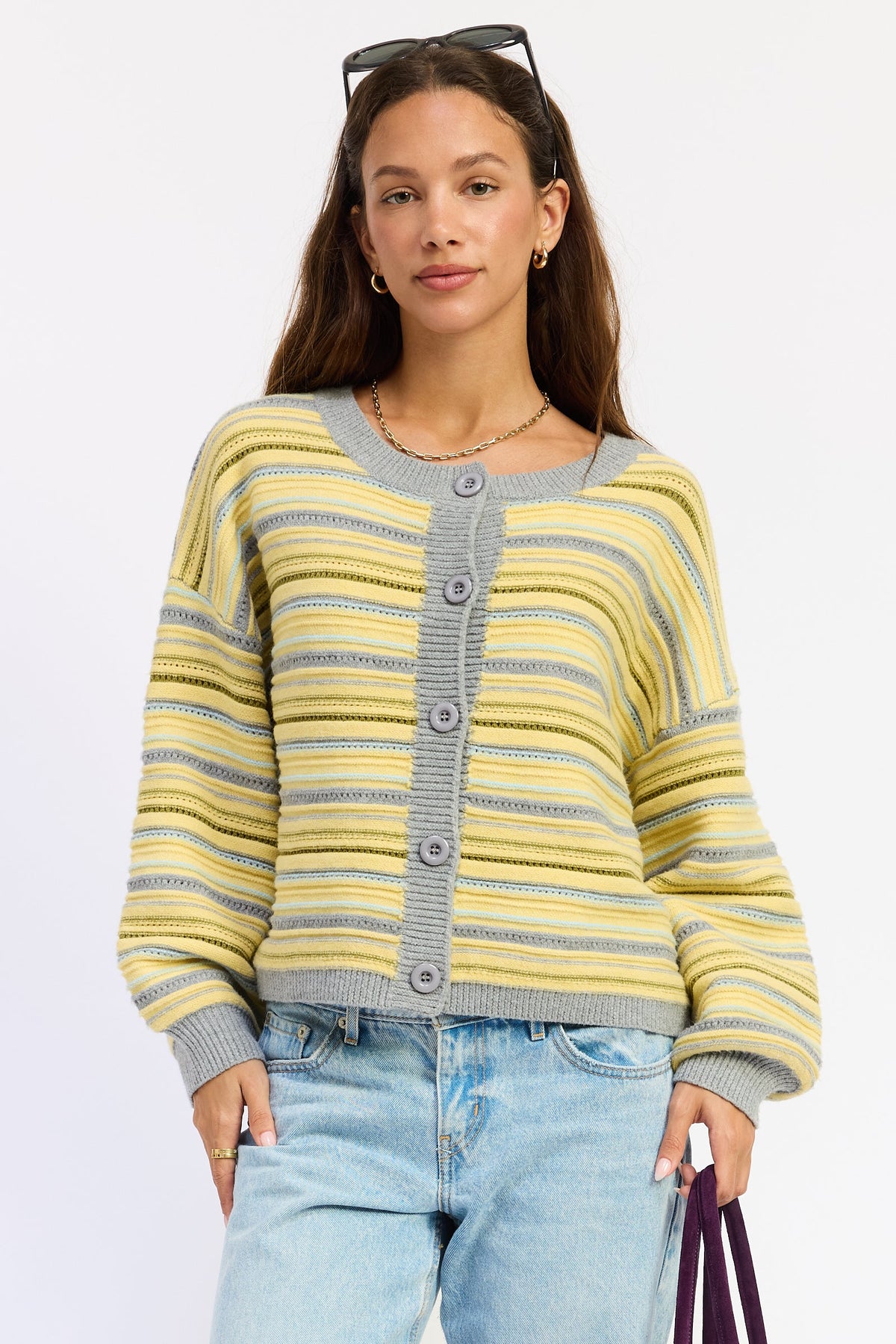 Women’s Ellie Striped Button-Up Cardigan