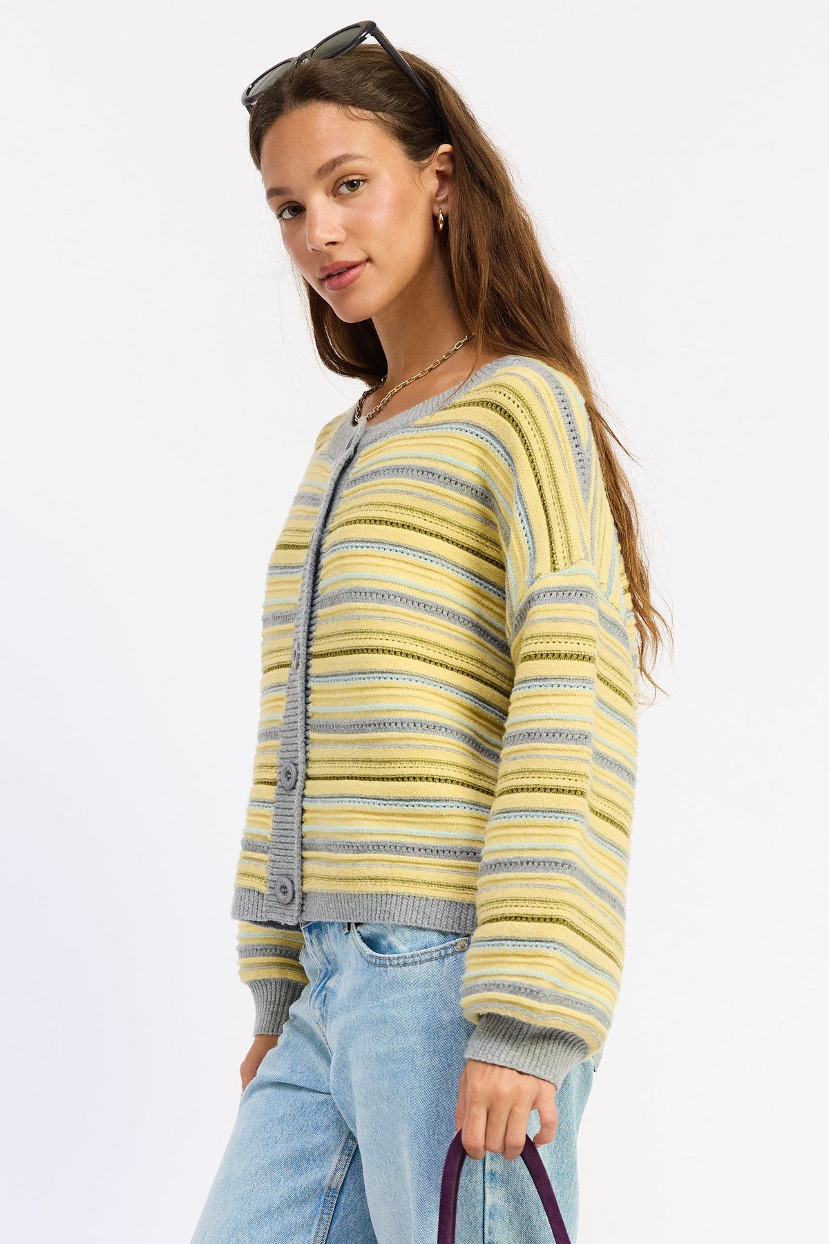 Women’s Ellie Striped Button-Up Cardigan