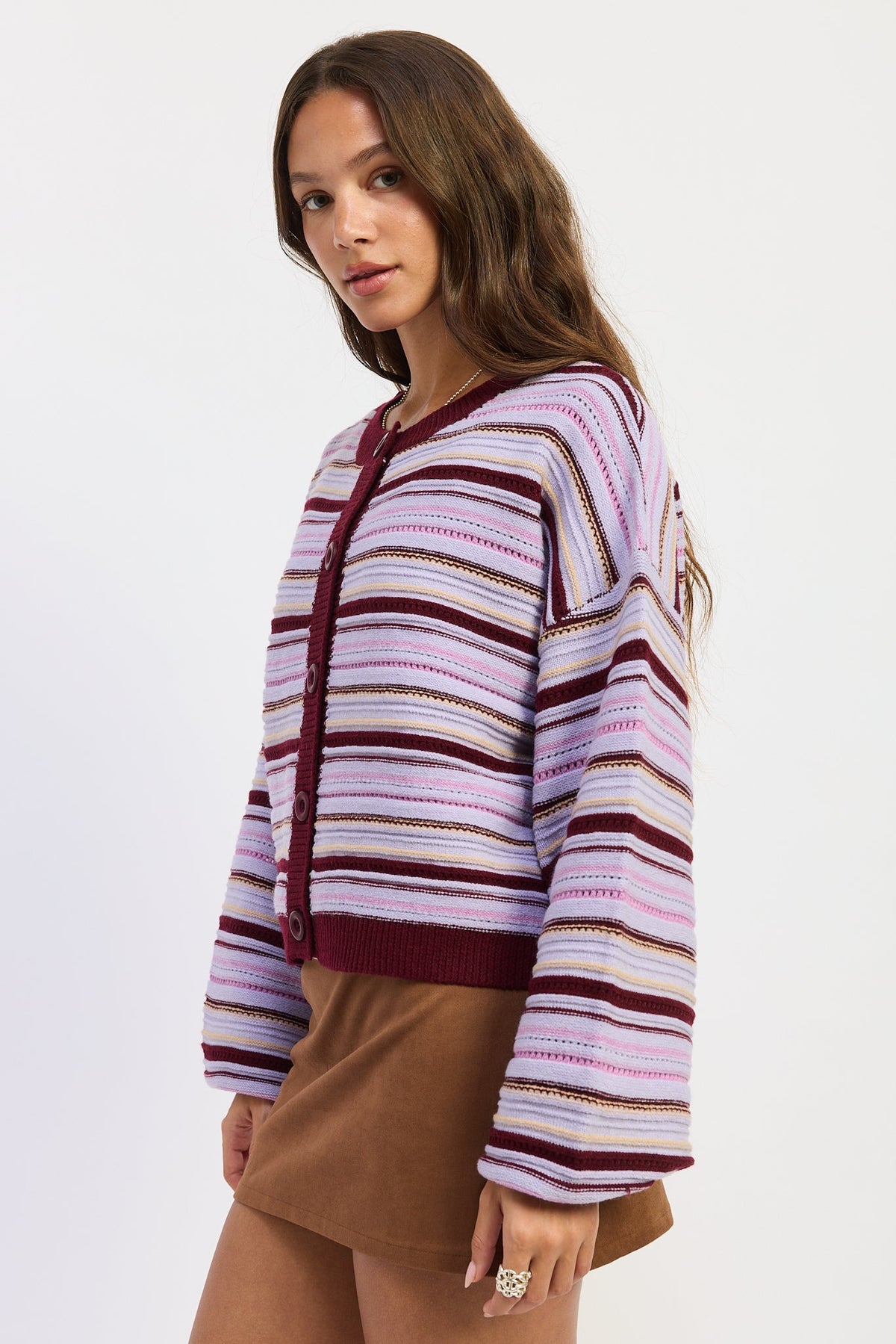 Women’s Ellie Striped Button-Up Cardigan