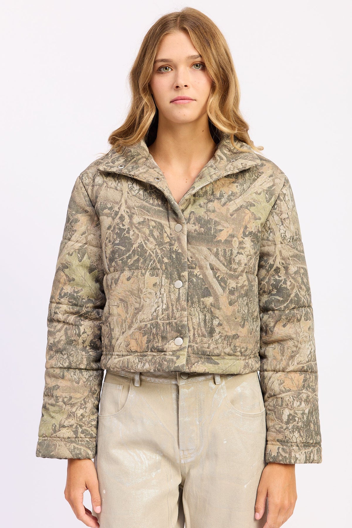 Dinara Woodland Camo Puffer Jacket