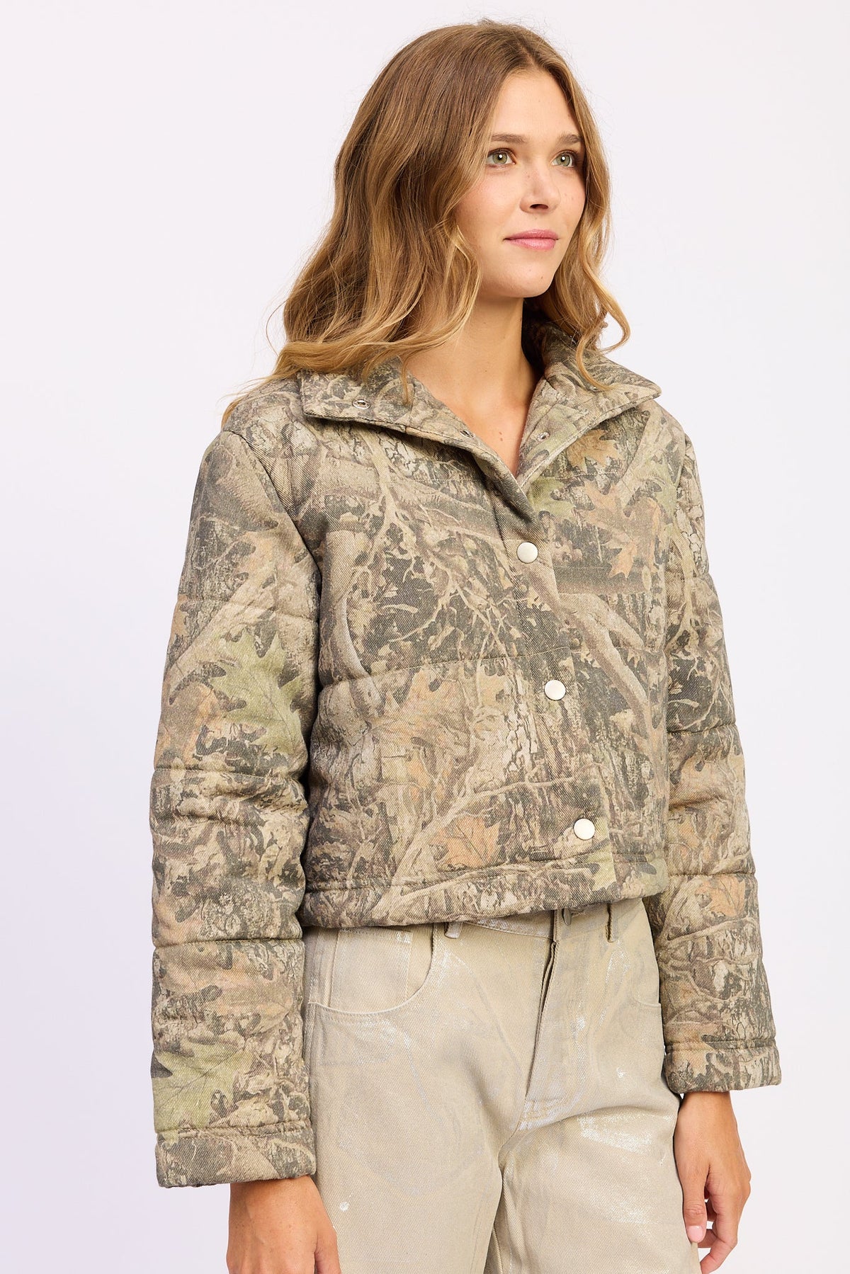 Dinara Woodland Camo Puffer Jacket