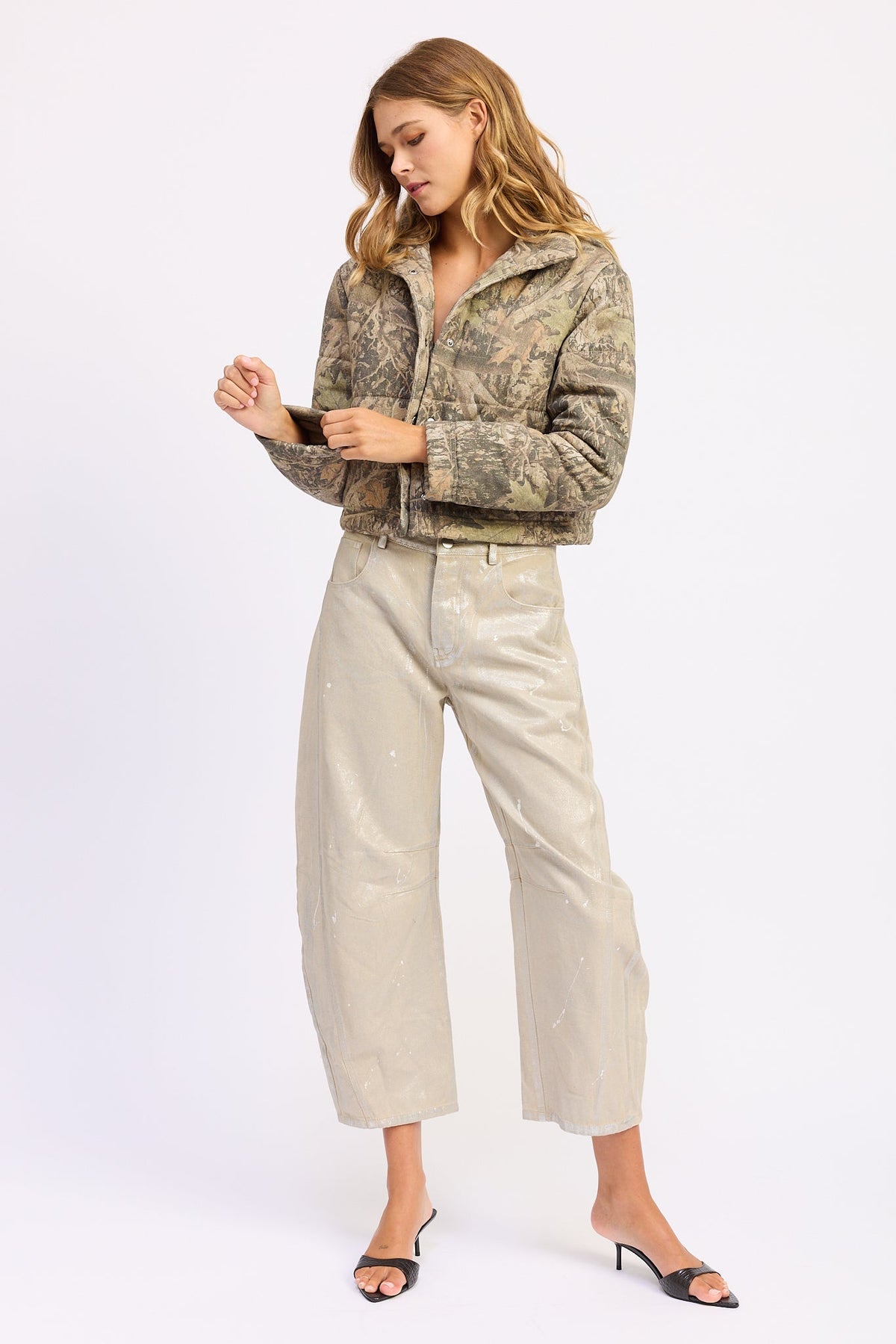 Dinara Woodland Camo Puffer Jacket