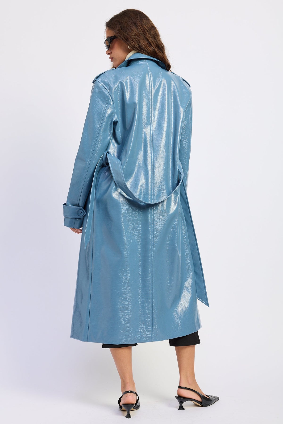 Madelyn Faux Leather Trench Coat