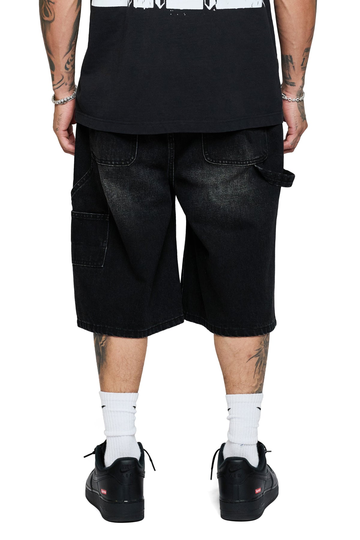 Casual Friday Black Wash Baggy Denim Jorts