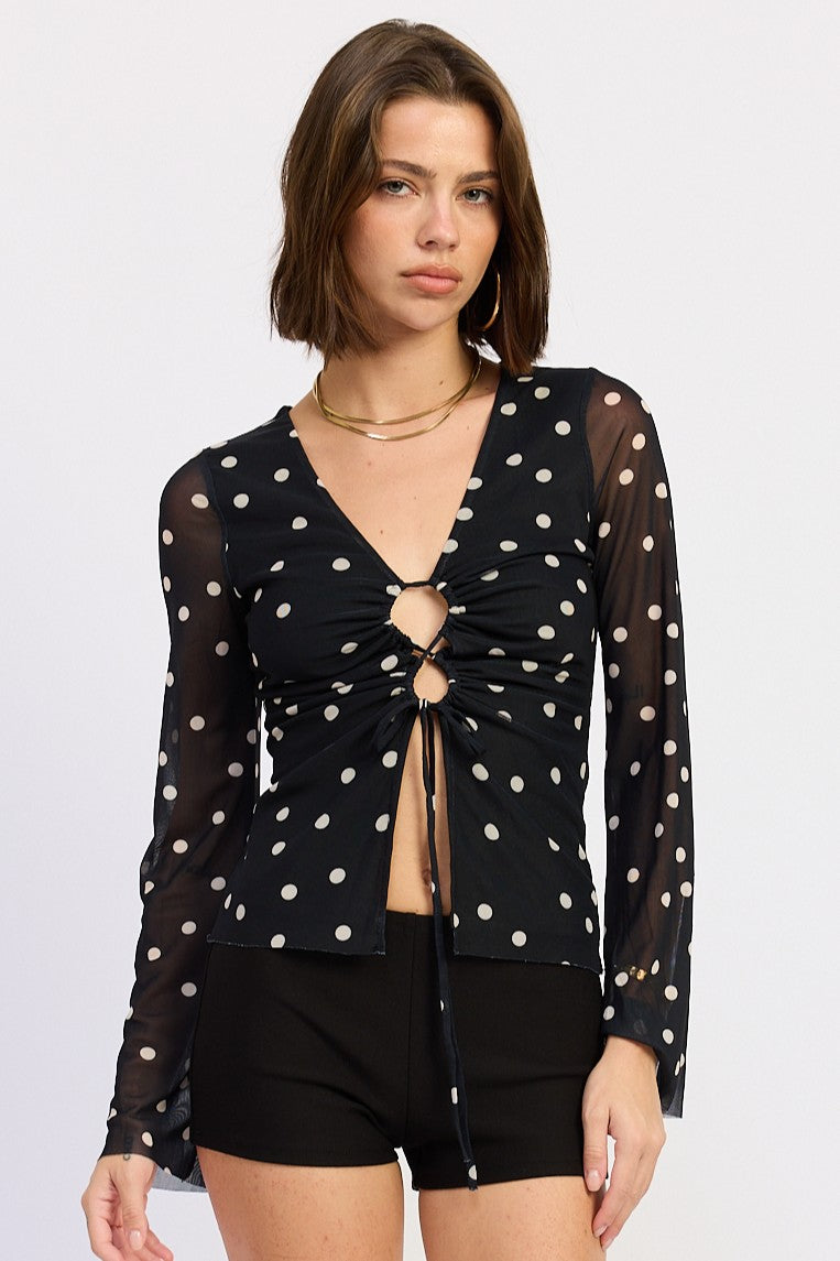 Women’s Veronica Crisscross Lace Mesh Top