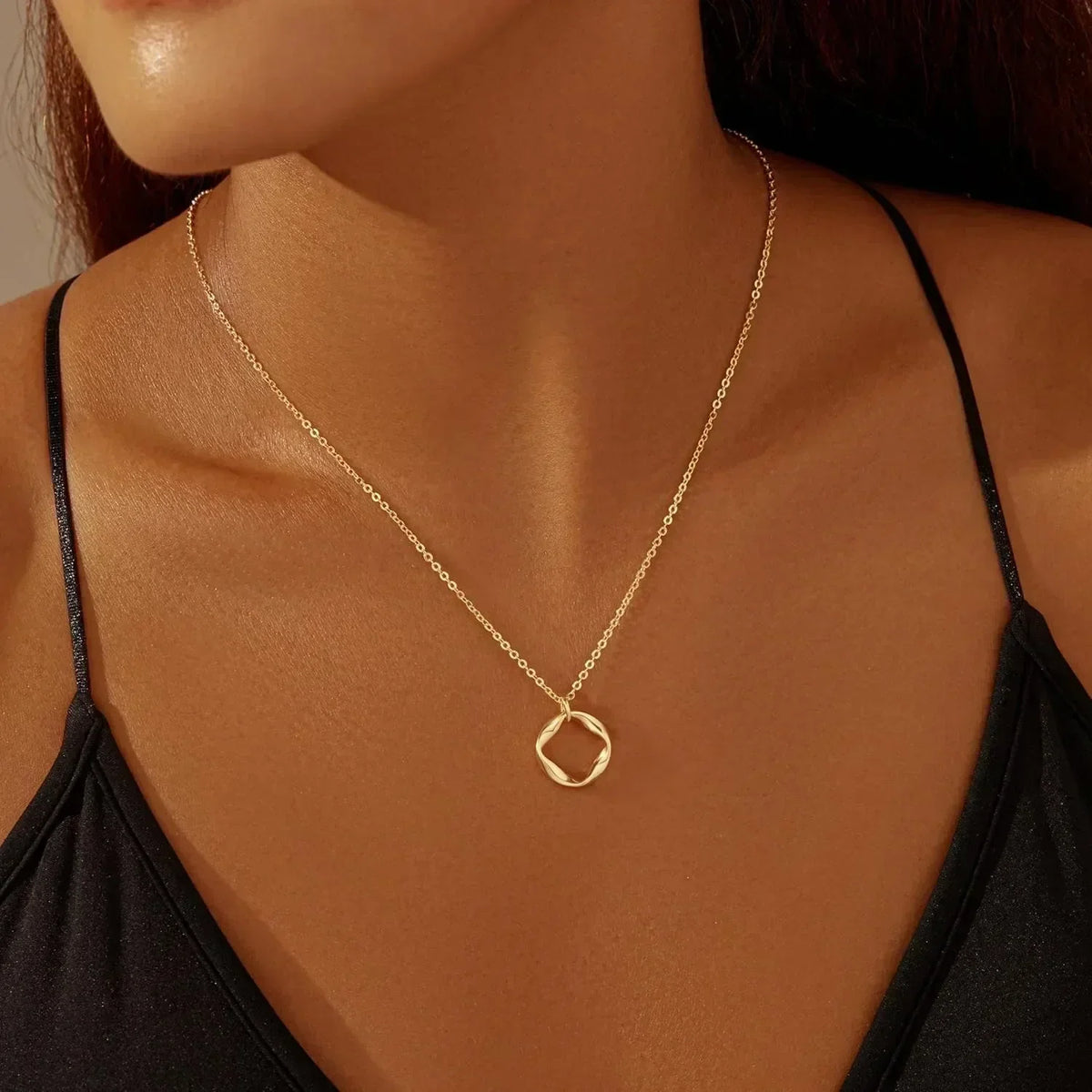 Layered Paperclip Pendant Necklace